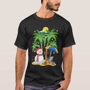 Christmas In July Snowman Beach Summer Surfing Vac T-Shirt