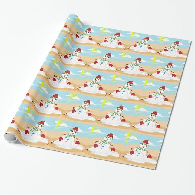 christmas in july snowman wrapping paper (Unrolled)
