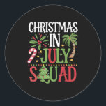 Christmas In July Squad Family Tee Beach Vacation  Classic Round Sticker<br><div class="desc">Christmas In July Squad Family Tee Beach Vacation Summer</div>