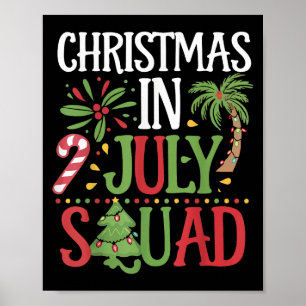 Christmas In July Squad Family Tee Beach Vacation Poster