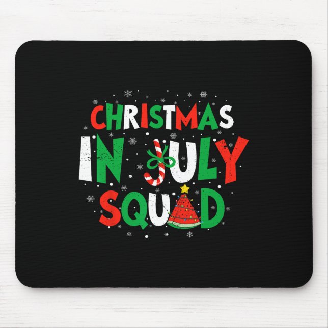Christmas In July Squad Funny Summer Vacation Men  Mouse Mat (Front)