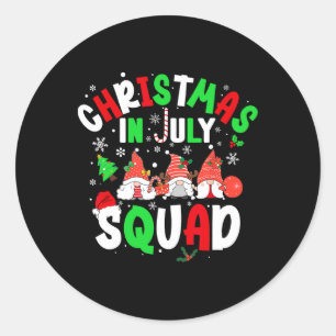 Christmas In July Squad Funny Summer Xmas Classic Round Sticker