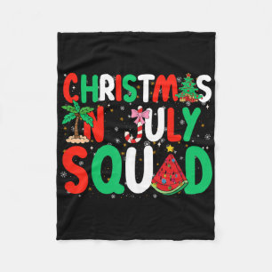 Christmas In July Squad Funny Summer Xmas Men Wome Fleece Blanket