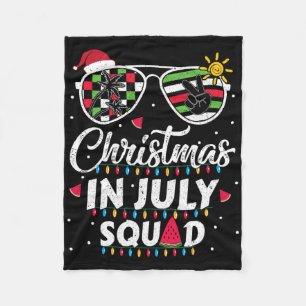 Christmas In July Squad Funny Summer Xmas Men Wome Fleece Blanket