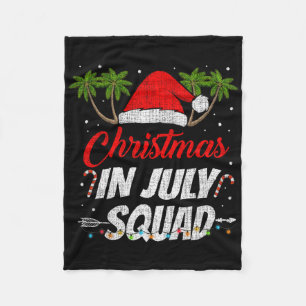 Christmas In July Squad Funny Summer Xmas Men Wome Fleece Blanket