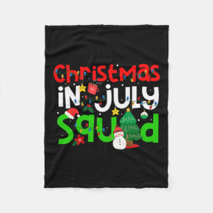Christmas In July Squad Funny Summer Xmas Men Wome Fleece Blanket
