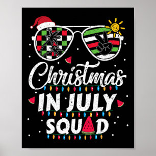 Christmas In July Squad Funny Summer Xmas Men Wome Poster