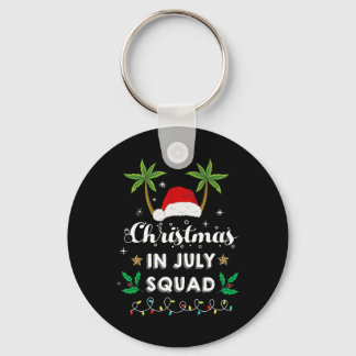Christmas In July Squad Funny Summer Xmas Santa Ha Key Ring