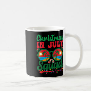 Christmas In July Squad Retro Sungl Palm Tree Summ Coffee Mug