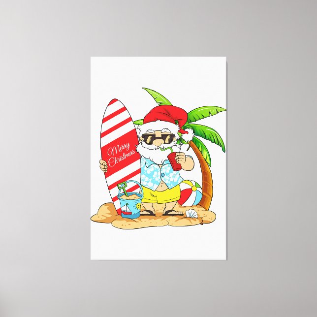 Christmas In July Squad Shirt Groovy Summer Xmas M Canvas Print (Front)