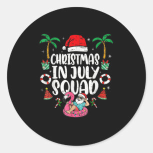 Christmas In July Squad Summer Vacation T-shirt.pn Classic Round Sticker