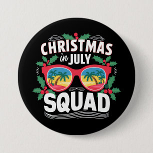 Christmas In July Squad Sunglasses Summer Beach 7.5 Cm Round Badge