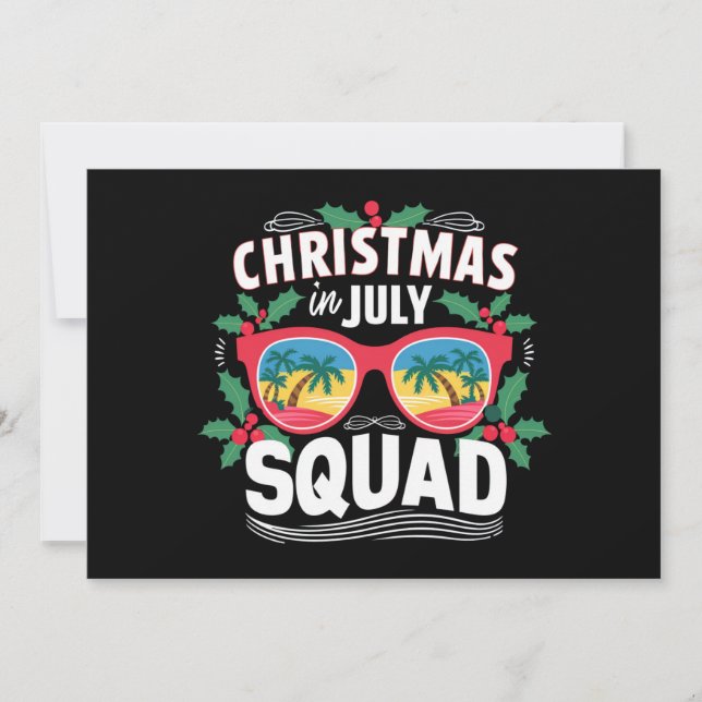 Christmas In July Squad Sunglasses Summer Beach Invitation (Front)