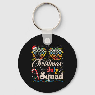 Christmas In July Squad Sungles Summer Beach Funny Key Ring