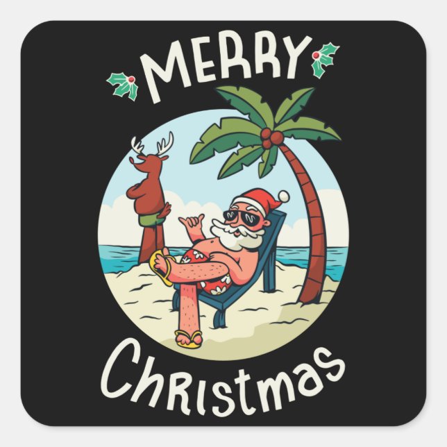 Christmas in July Square Sticker (Front)