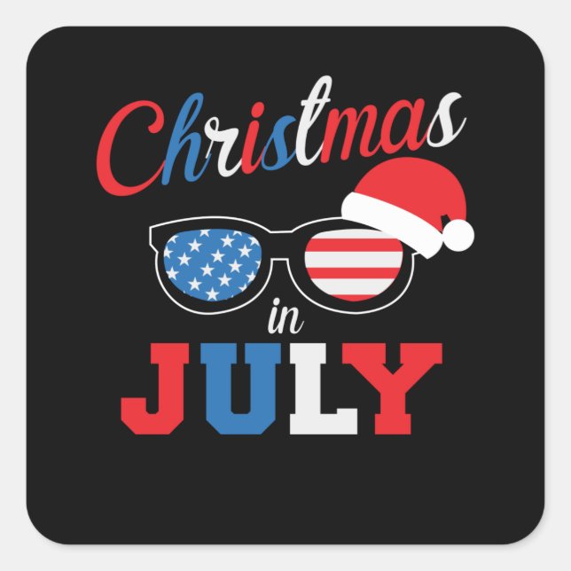Christmas In July Square Sticker (Front)