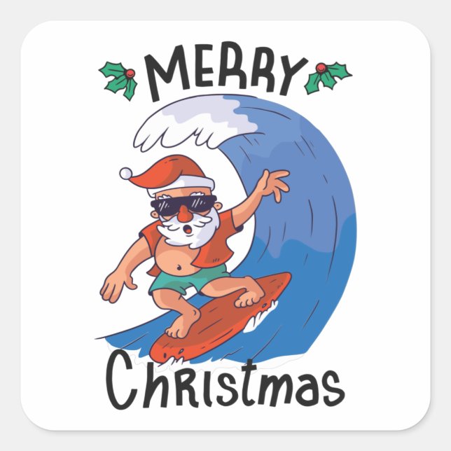Christmas in July Square Sticker (Front)