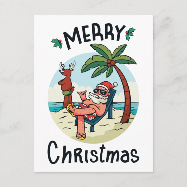 Christmas in July Square Sticker Postcard (Front)