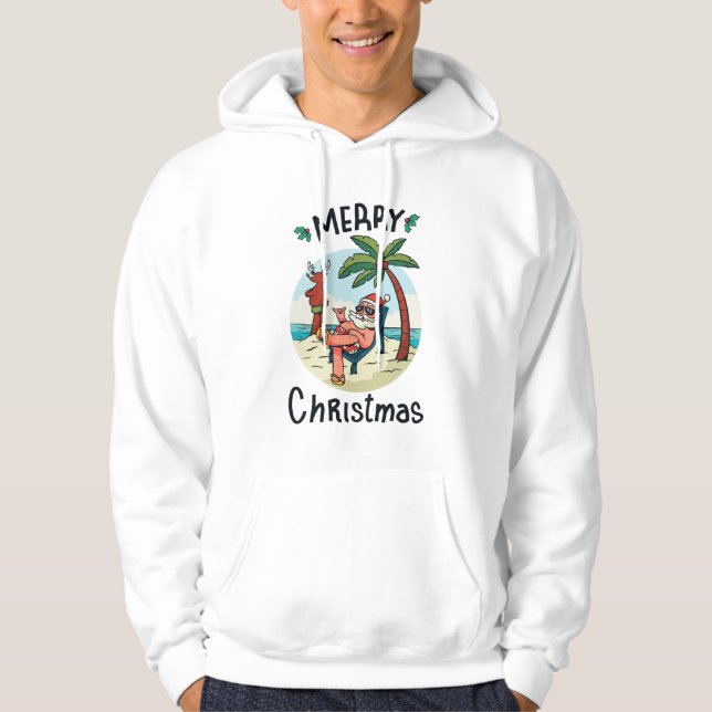 Christmas in July Square Sticker Postcard Hoodie (Front)