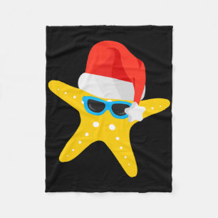 Christmas In July Star Santa Hat Fleece Blanket
