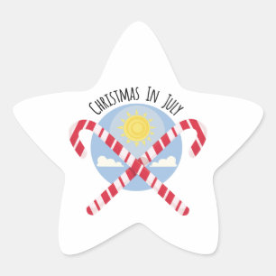 Christmas in July Star Sticker