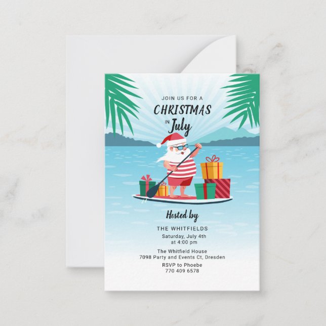 Christmas in July Summer BBQ Beach Party Card (Front)