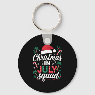 Christmas In July Summer Beach Hawaii Santa Claus Key Ring