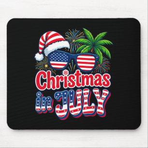 Christmas In July Summer Beach Hawaii Santa Usa Mouse Mat