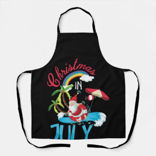 Christmas In July Summer Beach Vacation Apron