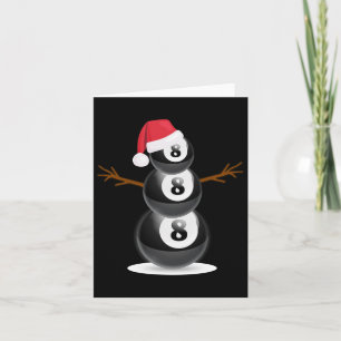 Christmas In July Summer Billiard Snowman Party Card