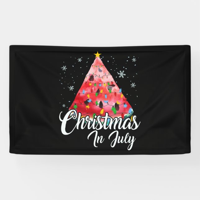 Christmas In July Summer Design Melon Christmas Banner (Horizontal)