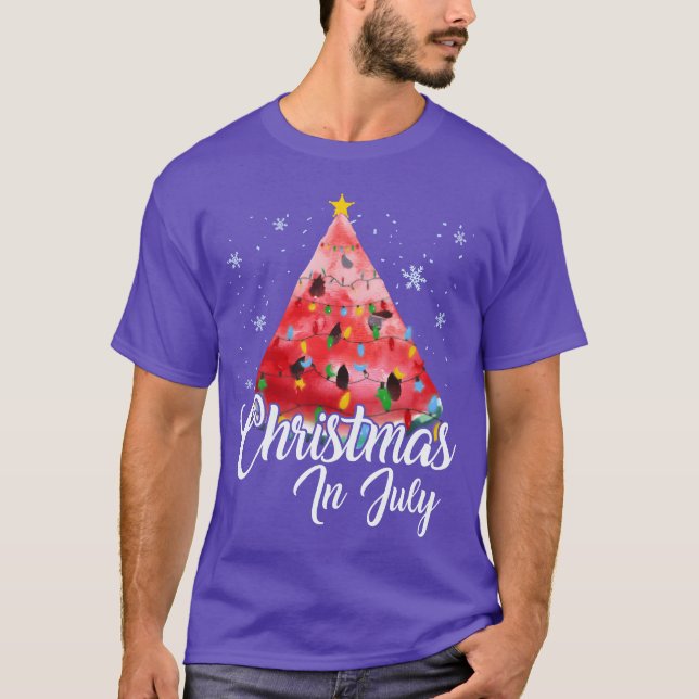 Christmas In July Summer Design Melon Christmas gi T-Shirt (Front)