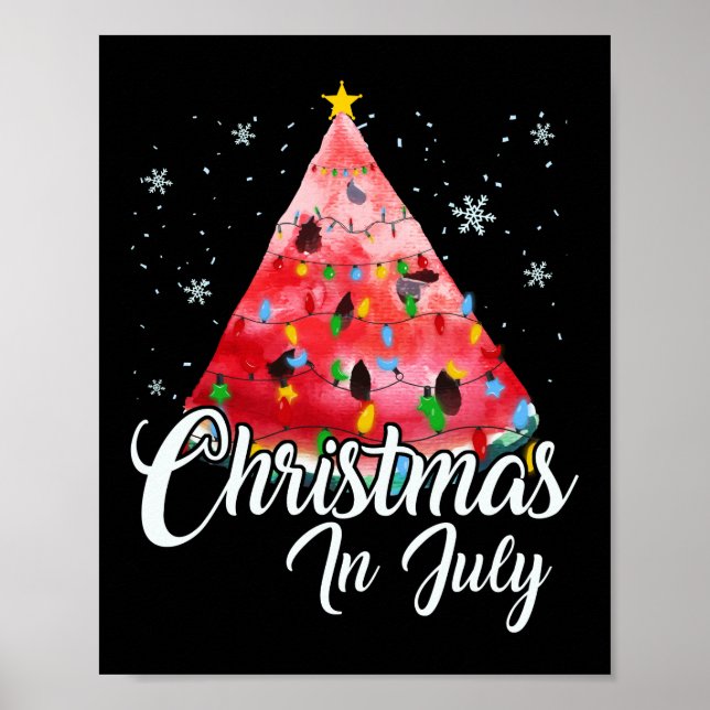 Christmas In July Summer Design Melon Christmas Poster (Front)