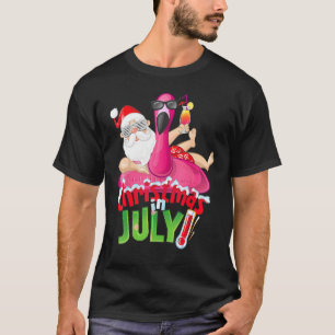 Christmas in July Summer Flamingo Float Xmas 2 T-Shirt