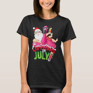 Christmas in July Summer Flamingo Float Xmas 2 T-Shirt
