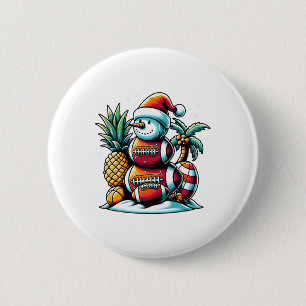 Christmas In July Summer Footll Snowman Funny Chri 6 Cm Round Badge