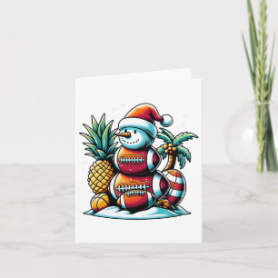 Christmas In July Summer Footll Snowman Funny Chri Card