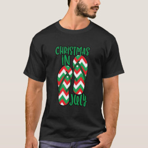 Christmas In July Summer Sandals Xmas Beach Surf T-Shirt