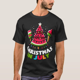 Christmas In July Summer Watermelon Popsicle Tree T-Shirt
