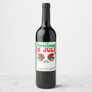 Christmas In July Summer Watermelon Xmas Tree Men Wine Label