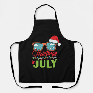 Christmas in july sun glasses with santa hat apron