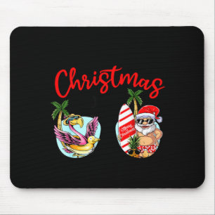 Christmas in july sunglasses santa flamingo summer mouse mat
