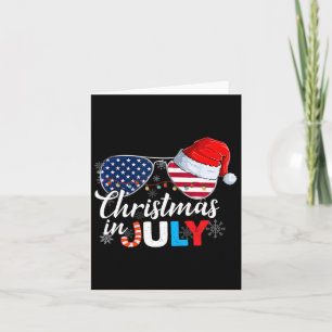 Christmas In July Sungles American Flag 4th Of Jul Card
