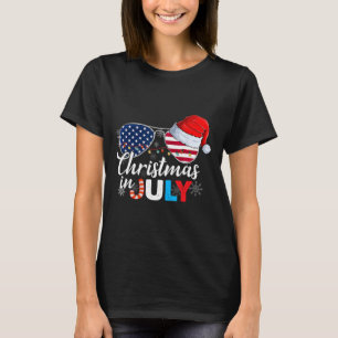 Christmas In July Sungles American Flag 4th Of Jul T-Shirt