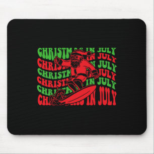 Christmas In July Surfing Funny Groovy Surfing San Mouse Mat
