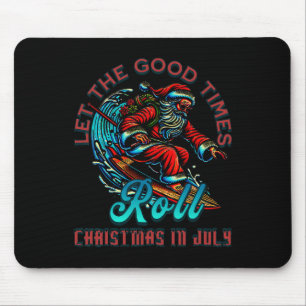 Christmas In July Surfing Santa Claus Beach Xmas S Mouse Mat