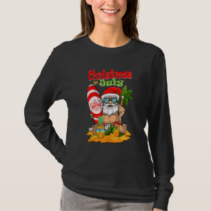 Christmas In July Surfing Santa Summer Beach Vaca T-Shirt