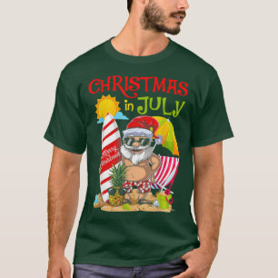 Christmas In July Surfing Santa Summer Beach Vacat T-Shirt