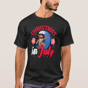Christmas In July Surfing Santa Tis The Sea Sun Su T-Shirt