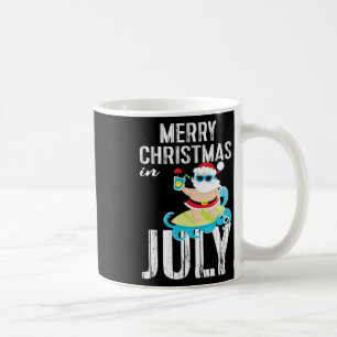 Christmas In July Surfing Santa Tropical Shirt Coffee Mug